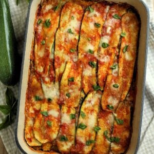 Sicilian zucchini parmigiana in casserole.