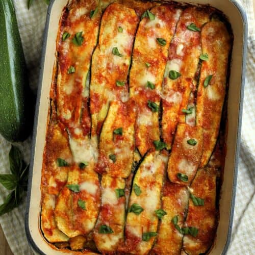 Sicilian zucchini parmigiana in casserole.