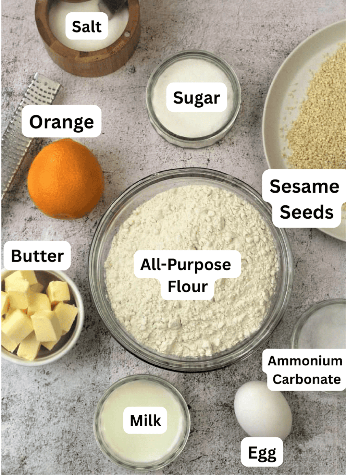 Biscotti Regina - Sicilian Sesame Seed Cookies Flour, sugar, salt, egg, milk, butter, orange, and sesame seeds.