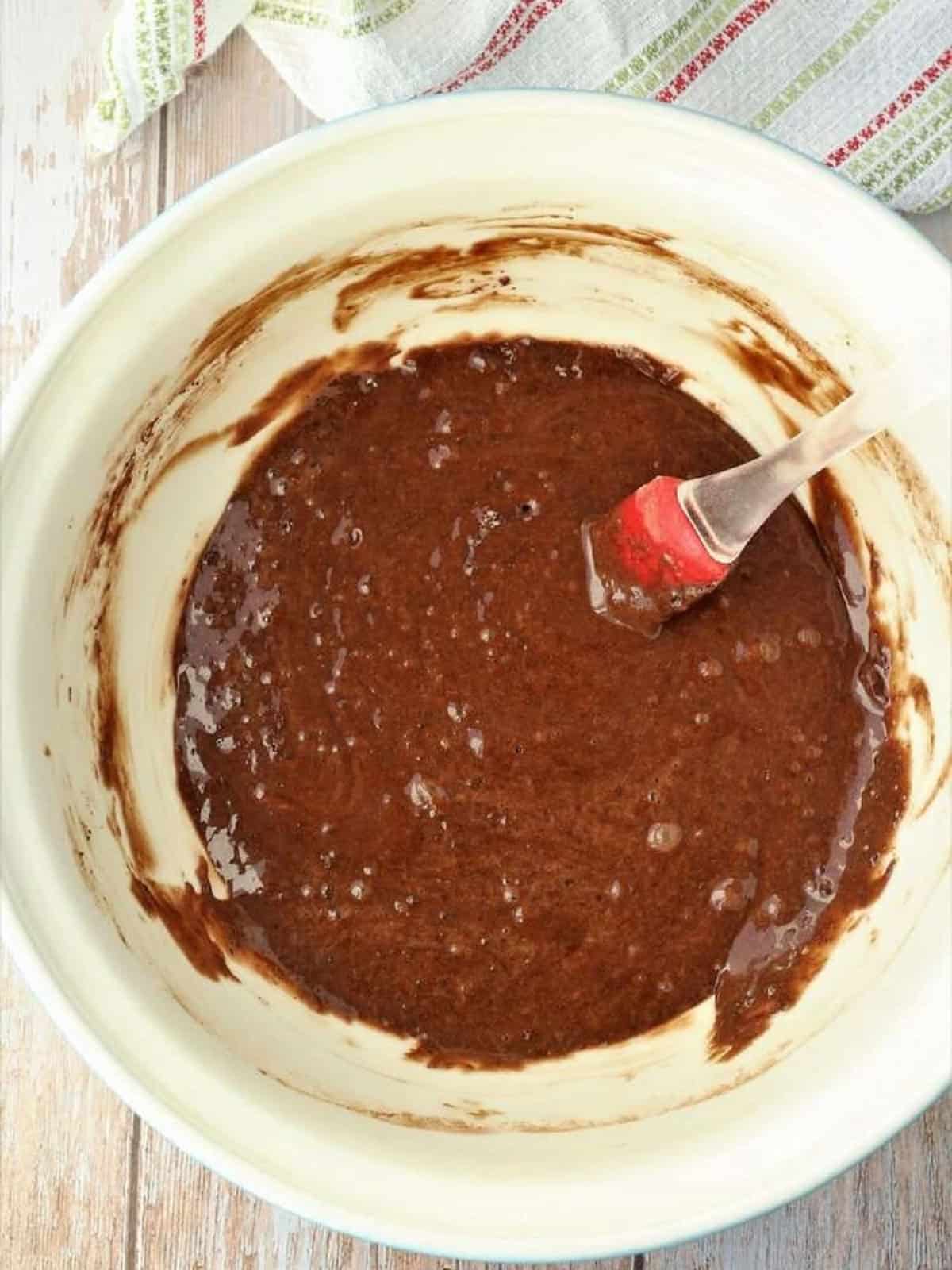 Chocolate pizzelle cookie batter.