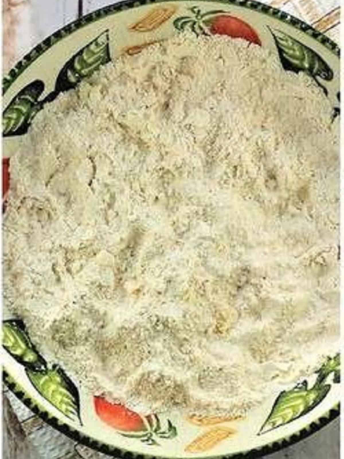 Butter cut into bowl with flour for chiacchiere.