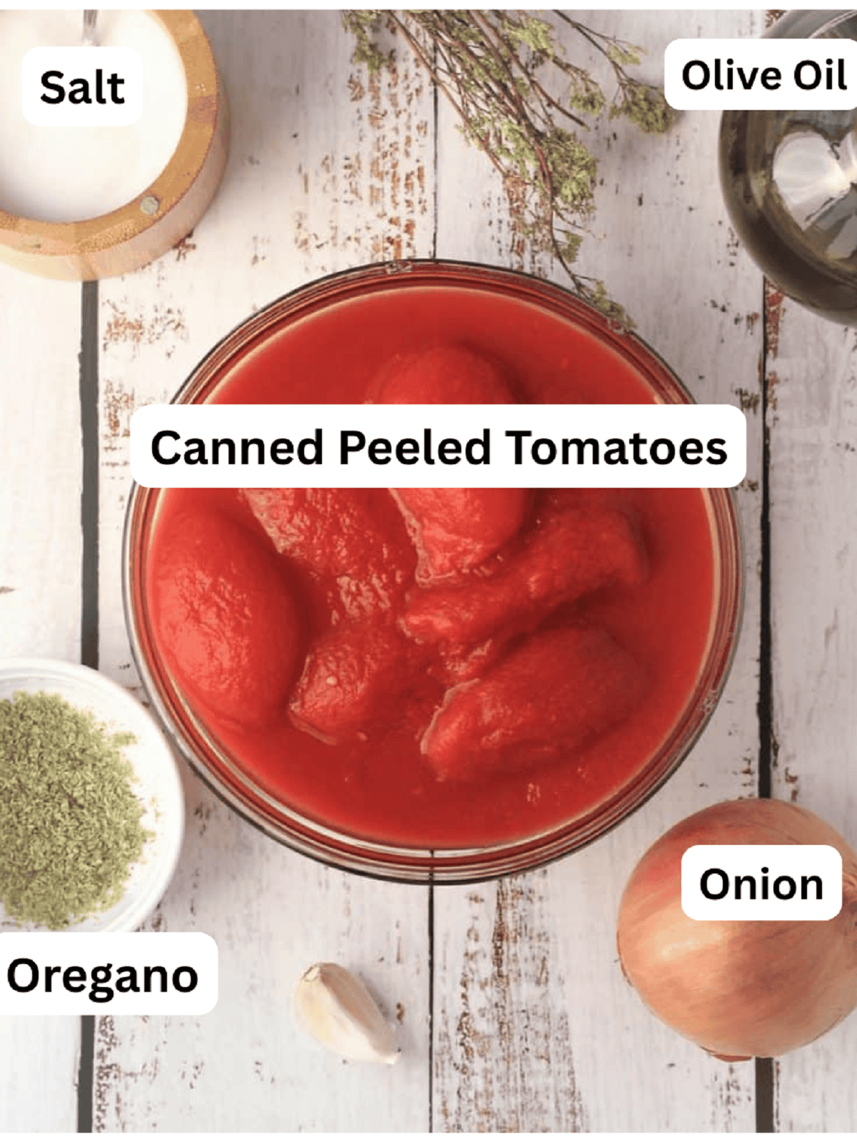 Sfincione Siciliano (Sicilian Style Pizza) Whole peeled tomatoes, olive oil, onion, oregano and salt.