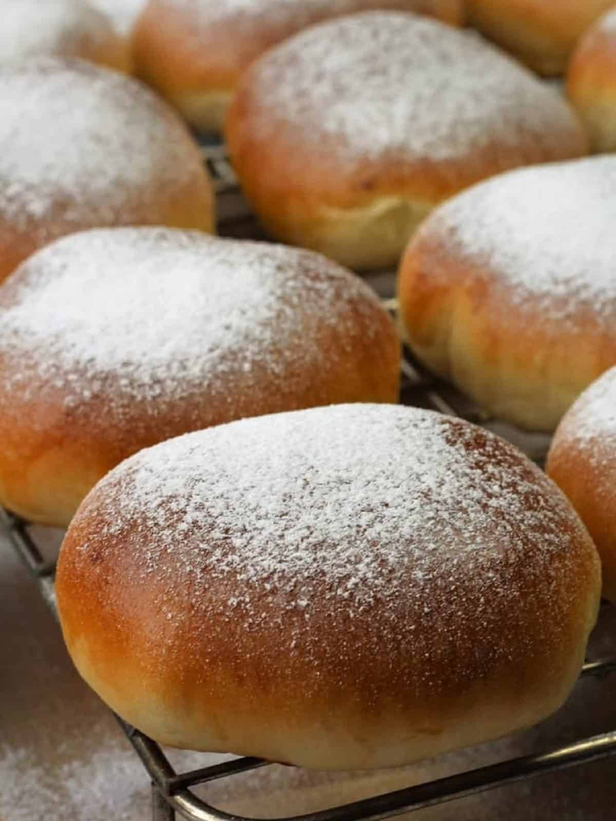 Just baked Sicilian iris dusted with powdered sugar.