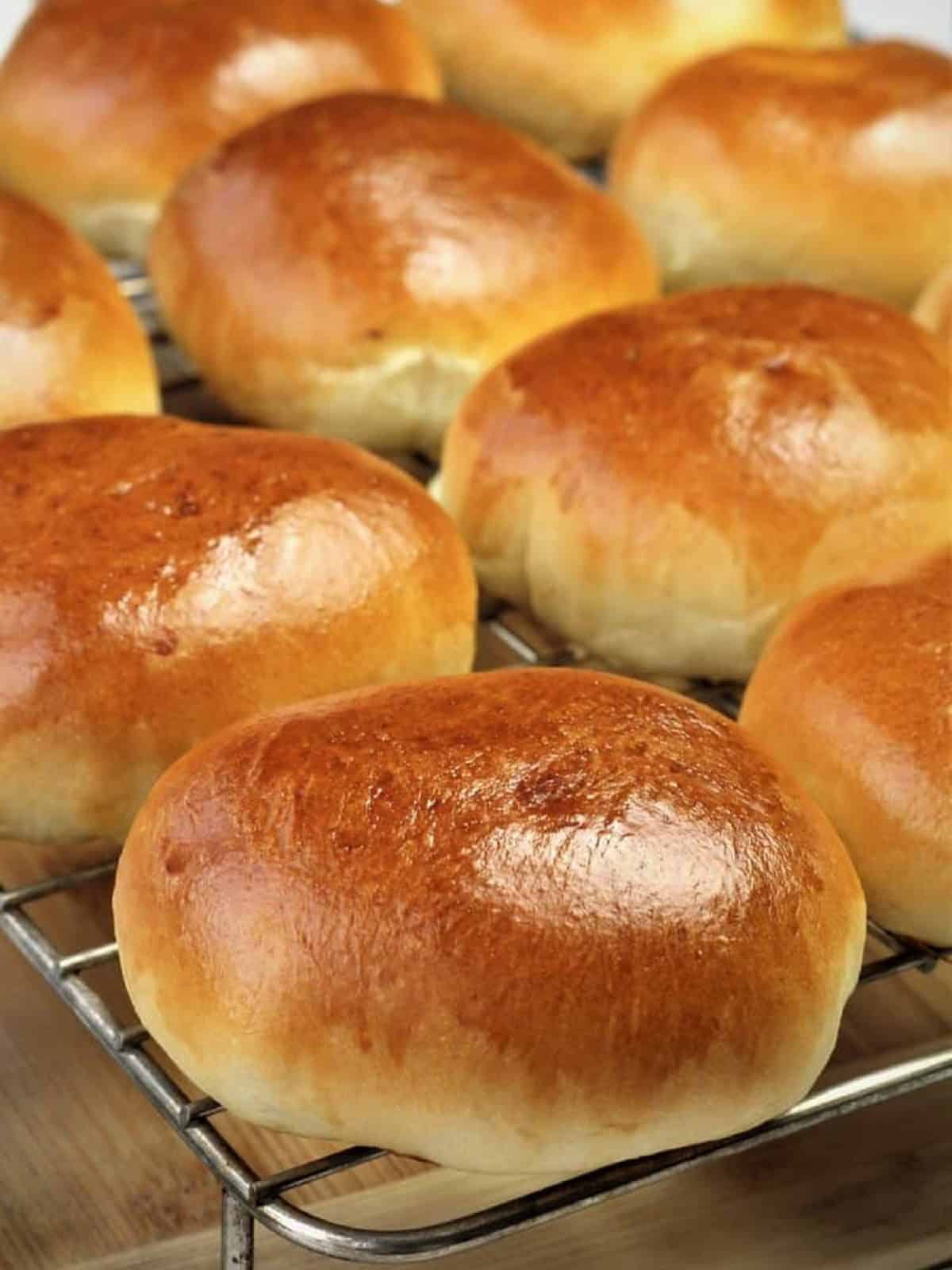 Just baked iris with ricotta on wire rack.