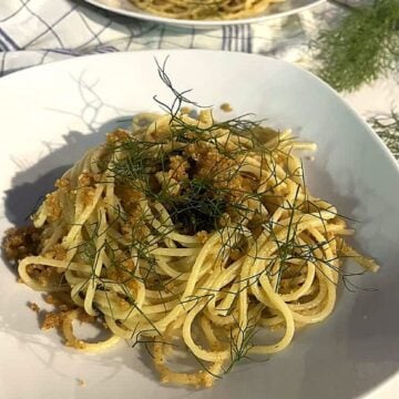 Sicilian wild fennel pasta with crispy breadcrumbs.