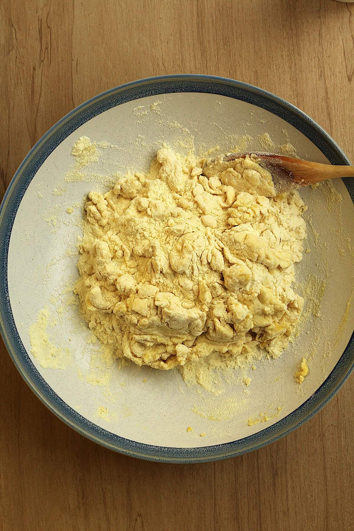 Shaggy semolina flour dough for Sicilian lasagna bread recipe.